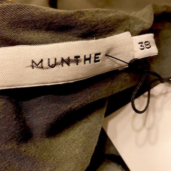 Munthe Women’s Green High-Rise Exhibit Paperbag Pants Size Medium - Picture 10 of 13